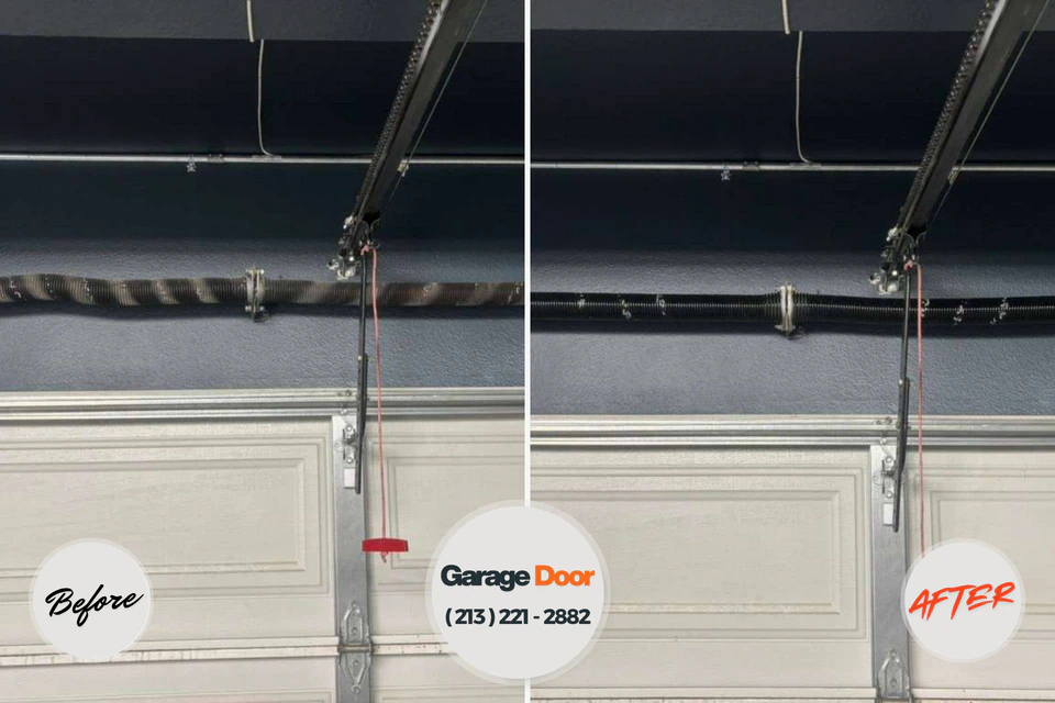 Before and after: garage door repair Black Creek, WI